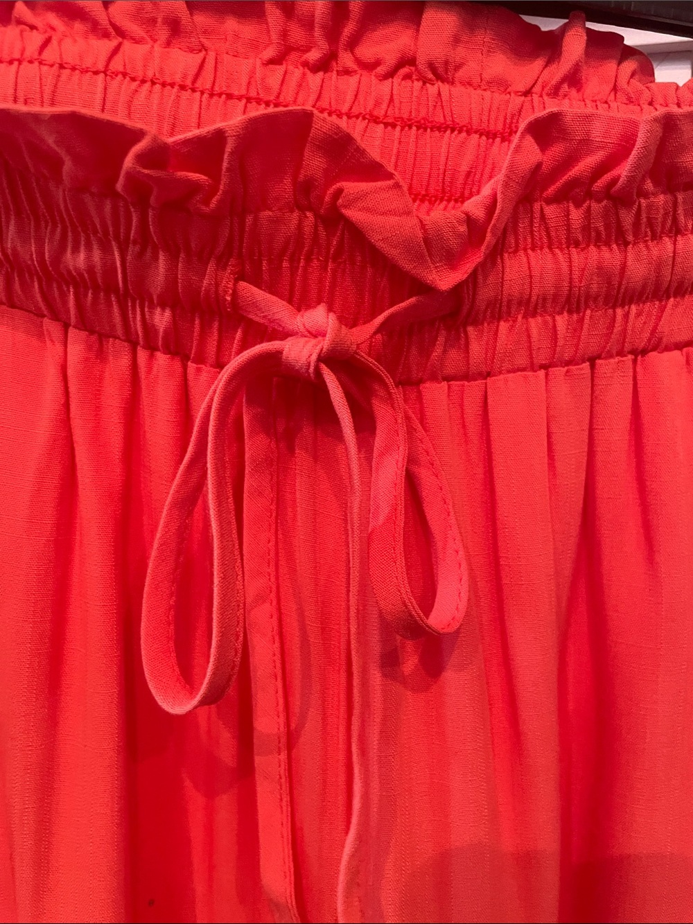 Women's Elastic Waist Wide-Leg Pants - Coral